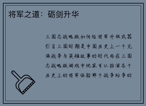 将军之道：砺剑升华